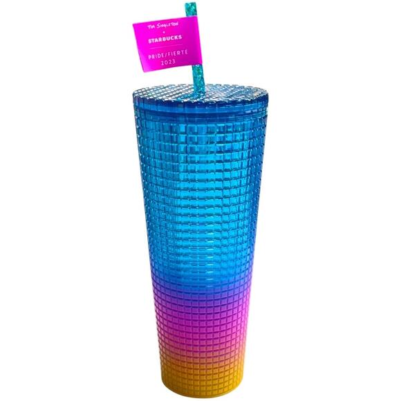 Starbucks NWT Gradient Grid Cold Cup - Pride 2023 Tim Singleton - 24 oz 709 ml - Picture 2 of 13
